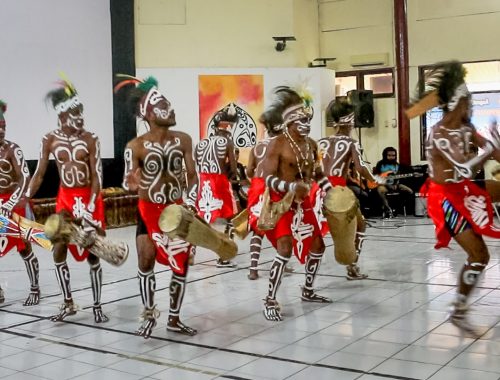Indigenous dancers performing at the inauguration of FFPII